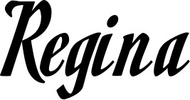 Vorschau des Bootsnamens "Regina" als Schriftzug für "Bootsbeschriftung Klassisch 93"