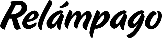 Vorschau des Bootsnamens "Relámpago" als Schriftzug für "Bootsbeschriftung Klassisch 19"