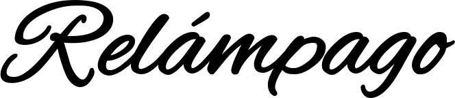 Vorschau des Bootsnamens "Relámpago" als Schriftzug für "Bootsbeschriftung Klassisch 35"