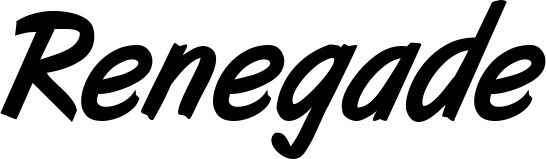 Vorschau des Bootsnamens "Renegade" als Schriftzug für "Bootsbeschriftung Klassisch 38"
