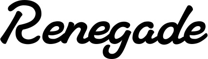 Vorschau des Bootsnamens "Renegade" als Schriftzug für "Bootsbeschriftung Klassisch 65"