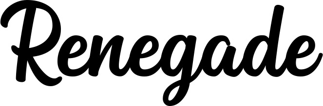 Vorschau des Bootsnamens "Renegade" als Schriftzug für "Bootsbeschriftung Klassisch 43"