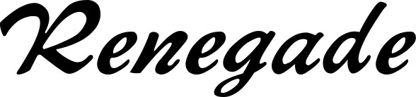 Vorschau des Bootsnamens "Renegade" als Schriftzug für "Bootsbeschriftung Klassisch 12"