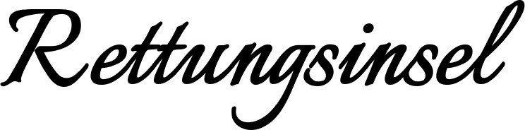 Vorschau des Bootsnamens "Rettungsinsel" als Schriftzug für "Bootsbeschriftung Klassisch 58"