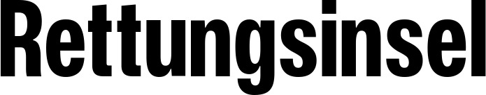 Vorschau des Bootsnamens "Rettungsinsel" als Schriftzug für "Bootsbeschriftung Fett 25"