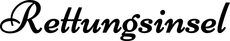 Vorschau des Bootsnamens "Rettungsinsel" als Schriftzug für "Bootsbeschriftung Klassisch 84"