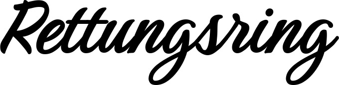 Vorschau des Bootsnamens "Rettungsring" als Schriftzug für "Bootsbeschriftung Klassisch 48"