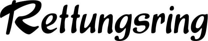 Vorschau des Bootsnamens "Rettungsring" als Schriftzug für "Bootsbeschriftung Klassisch 15"