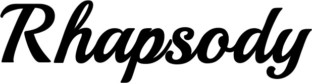 Vorschau des Bootsnamens "Rhapsody" als Schriftzug für "Bootsbeschriftung Klassisch 86"