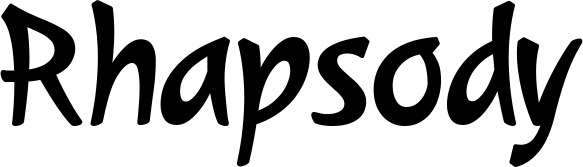 Vorschau des Bootsnamens "Rhapsody" als Schriftzug für "Bootsbeschriftung Klassisch 72"
