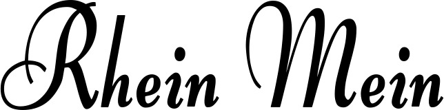 Vorschau des Bootsnamens "Rhein Mein" als Schriftzug für "Bootsbeschriftung Klassisch 76"