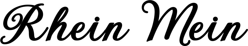 Vorschau des Bootsnamens "Rhein Mein" als Schriftzug für "Bootsbeschriftung Klassisch 69"