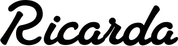 Vorschau des Bootsnamens "Ricarda" als Schriftzug für "Bootsbeschriftung Klassisch 65"