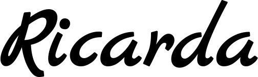 Vorschau des Bootsnamens "Ricarda" als Schriftzug für "Bootsbeschriftung Klassisch 77"