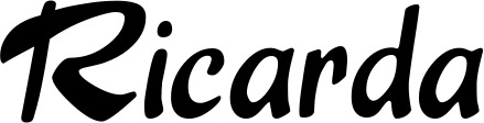 Vorschau des Bootsnamens "Ricarda" als Schriftzug für "Bootsbeschriftung Klassisch 15"