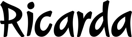 Vorschau des Bootsnamens "Ricarda" als Schriftzug für "Bootsbeschriftung Klassisch 72"
