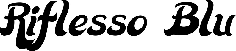 Vorschau des Bootsnamens "Riflesso Blu" als Schriftzug für "Bootsbeschriftung Klassisch 33"