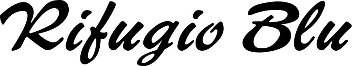 Vorschau des Bootsnamens "Rifugio Blu" als Schriftzug für "Bootsbeschriftung Klassisch 12"