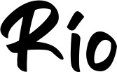 Vorschau des Bootsnamens "Río" als Schriftzug für "Bootsbeschriftung Klassisch 95"