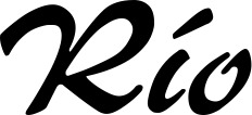 Vorschau des Bootsnamens "Río" als Schriftzug für "Bootsbeschriftung Klassisch 12"
