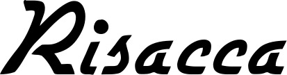 Vorschau des Bootsnamens "Risacca" als Schriftzug für "Bootsbeschriftung Klassisch 66"