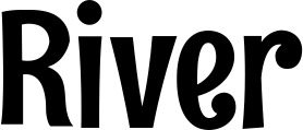 Vorschau des Bootsnamens "River" als Schriftzug für "Bootsbeschriftung Neu 68"