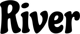 Vorschau des Bootsnamens "River" als Schriftzug für "Bootsbeschriftung Klassisch 53"