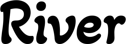 Vorschau des Bootsnamens "River" als Schriftzug für "Bootsbeschriftung Klassisch 103"