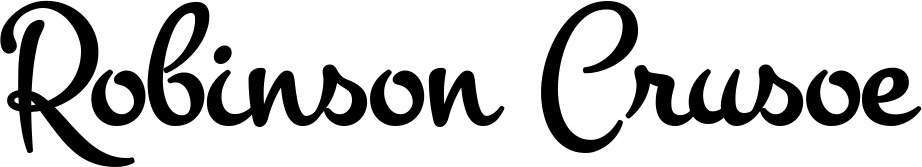 Vorschau des Bootsnamens "Robinson Crusoe" als Schriftzug für "Bootsbeschriftung Klassisch 81"