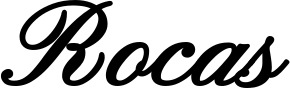Vorschau des Bootsnamens "Rocas" als Schriftzug für "Bootsbeschriftung Klassisch 107"