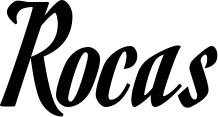 Vorschau des Bootsnamens "Rocas" als Schriftzug für "Bootsbeschriftung Klassisch 93"