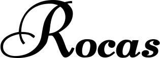Vorschau des Bootsnamens "Rocas" als Schriftzug für "Bootsbeschriftung Klassisch 76-A"