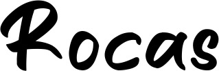 Vorschau des Bootsnamens "Rocas" als Schriftzug für "Bootsbeschriftung Klassisch 95"