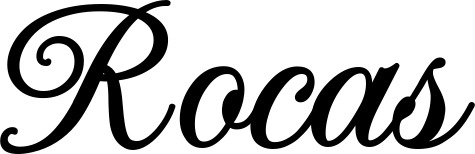 Vorschau des Bootsnamens "Rocas" als Schriftzug für "Bootsbeschriftung Klassisch 70"