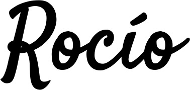 Vorschau des Bootsnamens "Rocío" als Schriftzug für "Bootsbeschriftung Klassisch 96"