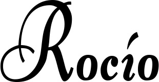 Vorschau des Bootsnamens "Rocío" als Schriftzug für "Bootsbeschriftung Klassisch 76"