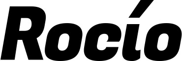 Vorschau des Bootsnamens "Rocío" als Schriftzug für "Bootsbeschriftung Kursiv 04"