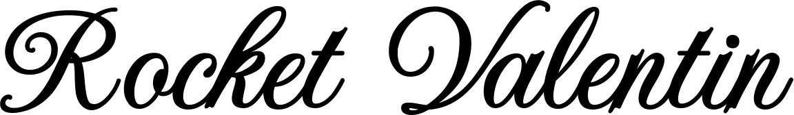 Vorschau des Bootsnamens "Rocket Valentin" als Schriftzug für "Bootsbeschriftung Klassisch 70"