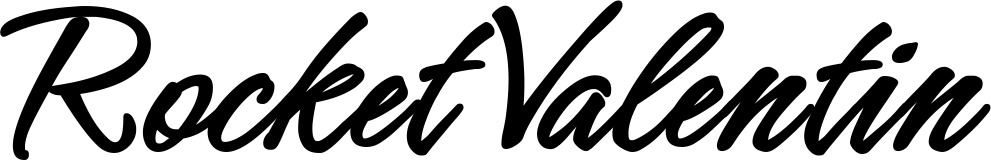 Vorschau des Bootsnamens "Rocket Valentin" als Schriftzug für "Bootsbeschriftung Klassisch 71"