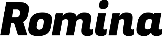 Vorschau des Bootsnamens "Romina" als Schriftzug für "Bootsbeschriftung Kursiv 04"