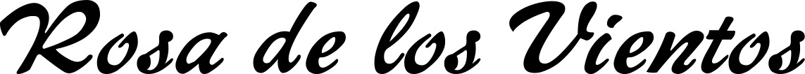Vorschau des Bootsnamens "Rosa de los Vientos" als Schriftzug für "Bootsbeschriftung Klassisch 12"