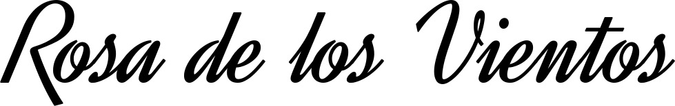 Vorschau des Bootsnamens "Rosa de los Vientos" als Schriftzug für "Bootsbeschriftung Klassisch 44"