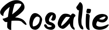 Vorschau des Bootsnamens "Rosalie" als Schriftzug für "Bootsbeschriftung Klassisch 95"