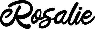 Vorschau des Bootsnamens "Rosalie" als Schriftzug für "Bootsbeschriftung Klassisch 102"