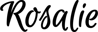 Vorschau des Bootsnamens "Rosalie" als Schriftzug für "Bootsbeschriftung Klassisch 105"