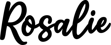 Vorschau des Bootsnamens "Rosalie" als Schriftzug für "Bootsbeschriftung Klassisch 74"