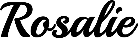 Vorschau des Bootsnamens "Rosalie" als Schriftzug für "Bootsbeschriftung Klassisch 86"