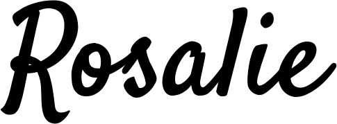 Vorschau des Bootsnamens "Rosalie" als Schriftzug für "Bootsbeschriftung Klassisch 96"
