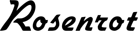 Vorschau des Bootsnamens "Rosenrot" als Schriftzug für "Bootsbeschriftung Klassisch 66"