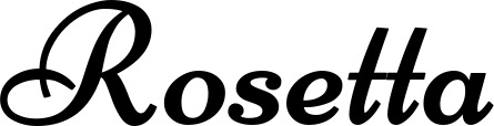 Vorschau des Bootsnamens "Rosetta" als Schriftzug für "Bootsbeschriftung Klassisch 84"